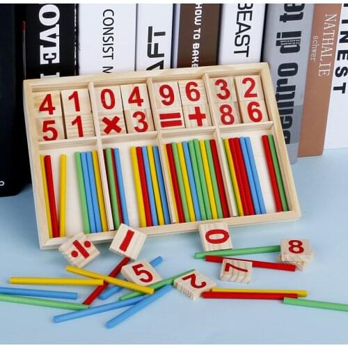 Montessori Toys Math Educational Wooden Toys for Children Learning Puzzle Kids Number Counting Sticks Arithmetic Teaching Aids