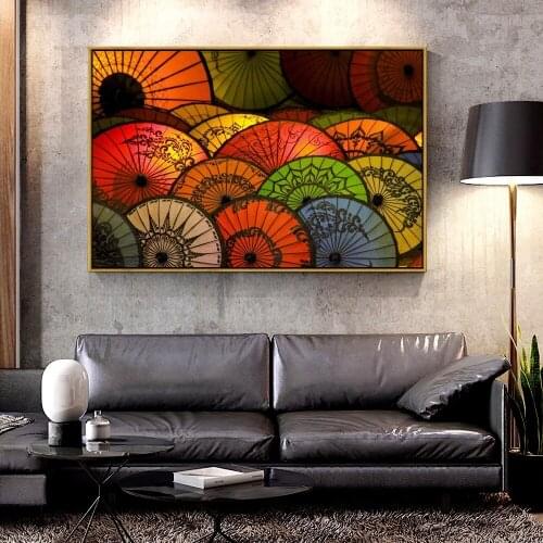 Forbeauty Oil Canvas Painting japanese_umbrellas For Home Decoration Wall Art