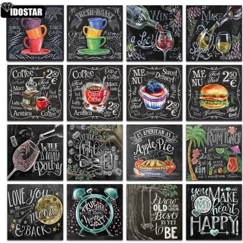 IOOSTAR Full Square/Round Drill 5D DIY Diamond Painting "Blackboard text" 3D Embroidery Cross Stitch 5D Home Decor Gift