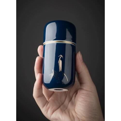 Ceramic Tea Jar Japanese Travel Mini Tea Storage Box Vintage Jar Green Tea Storage Containers Thee Doos Tea Container AC50TE