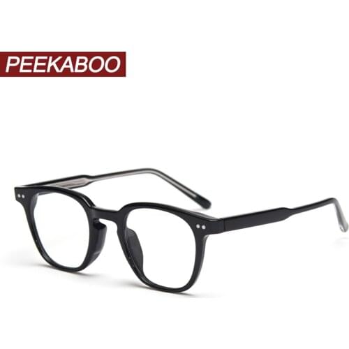 Peekaboo korean style square glasses for men clear lens TR90 anti blue light optical glasses frame women transparent gift items