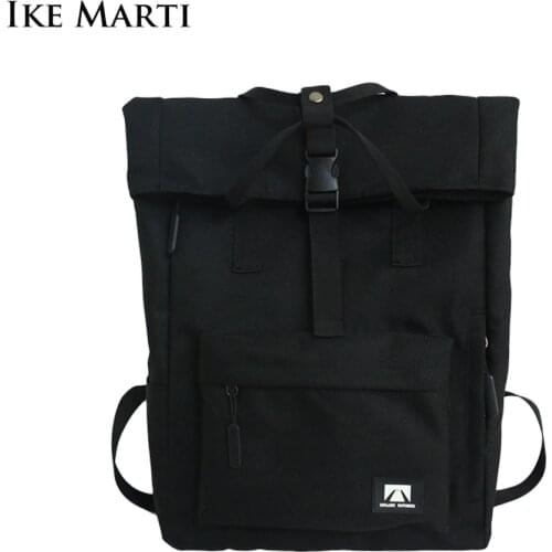 IKE MARTI Fashion Backpack Bags for Women College Student School Bag Female Portable Backpack Male Canvas Men Backpacks