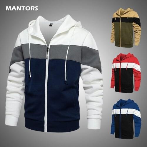 Mens Zipper Sweatshirt Patchwork Hip Hop Hoodies Men Streetwear 2021 Autumn Casual Fleece Hoodies Men Brand Sweatshirt Coat