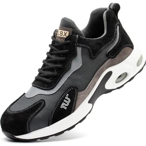 Mens Safety Fashion Steel Toe Anti Smashing Protective Work Shoes Men Anti-slip Puncture Proof Safety Boot Shoes Sneakers