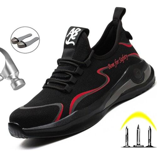 New Men Safety Shoes Steel Toe Work Boots Indestructible Shoes Puncture-Proof Work Safety Boots Male Breathable Adult Footwear