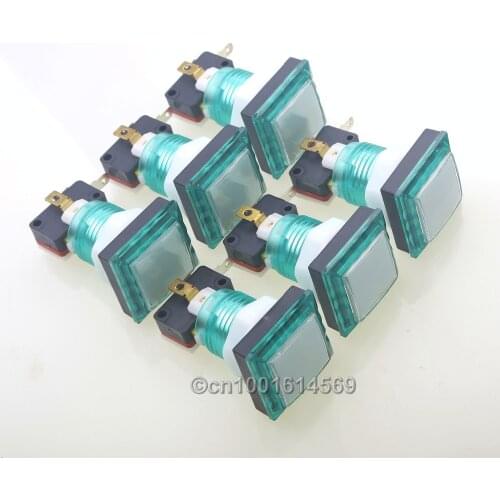 New Reyann 6pcs/lot 34mm 5V Arcade LED Angular Square Illuminated Arcade DIY Parts LED Buttons & Raspberry PI 2 Retropie Project