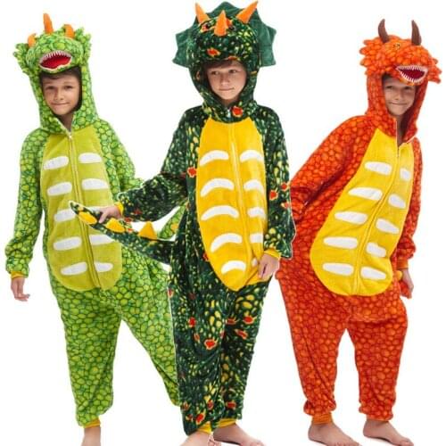 Kigurumi Pyjamas Kids Unicorn Pajamas For Children Animal Dinosaur Baby Costume Winter Boy Girl Unicornio Suits Sleepwear