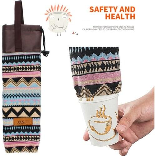 Portable Cup Cover Outdoor Rainproof Disposable Paper Cup Holder Camping Storage Bag Portable Cup Cover Kitchen Paper Cup Bag