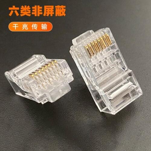 RJ45 Connector 20pcs 8P8C UTP Gold Plated Network Modular Plug Ethernet Cables RJ-45 Crystal Heads Cat6 Connectors Plug