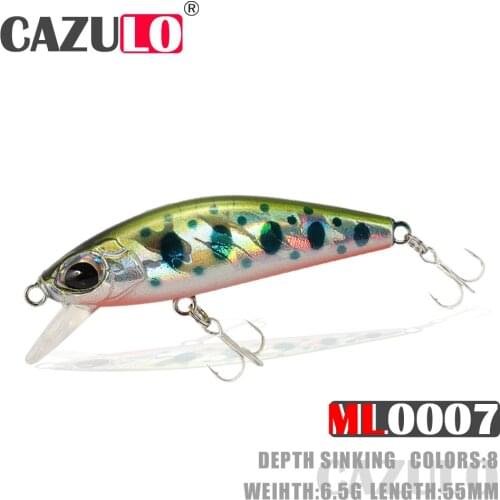 Fishing Accessories Lures Minnow Isca Artificial Weights 6.5g 55mm Baits Sinking Wobblers Trolling For Carp Fish Goods Leurre