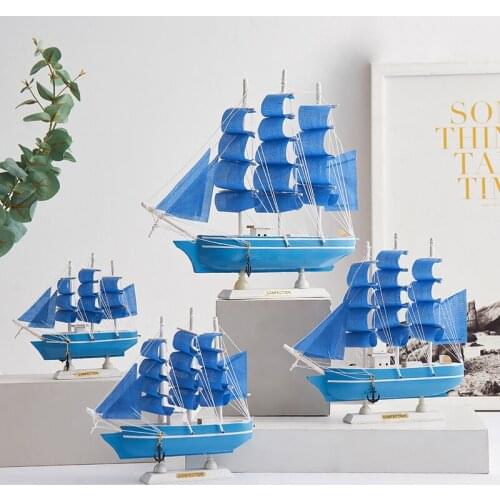 Desk Decoration Home Wooden Sailboat Model Boat Decor Desktop Craft Caribbean Black Pearl Corsair Sailing Boats Home Decore