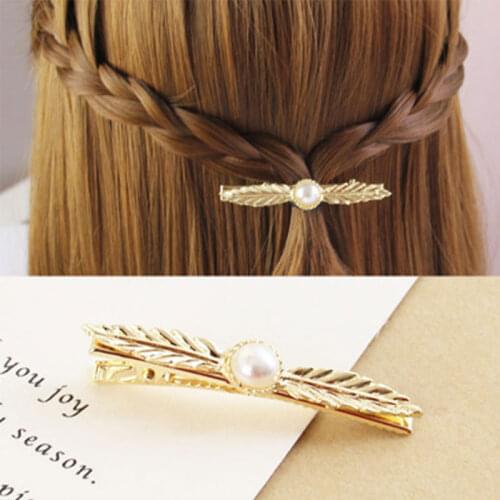 New Fashion Set Pearl Leaves Hair Clip For Women Korean Hairpin Geometric Crystal Hair Barrettes Girl Hair Accessories Hairgrip