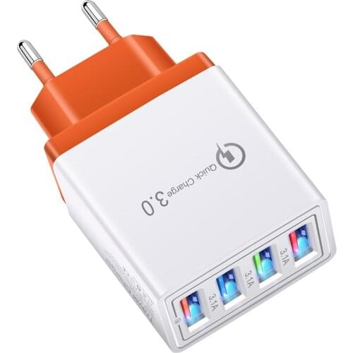 Bakeey 3.1A 4 USB Charger LED Light Fast Charging USB Charger Adapter For Mobile Phone