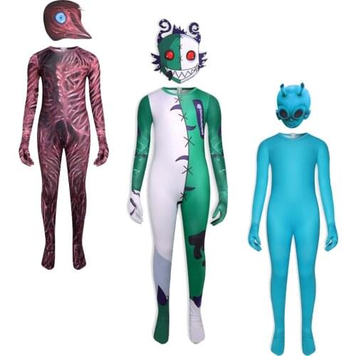 4-12Y Boy & Girl Alien Birdman Little lamb Cosplay Costume for Boys Carnival Halloween for Kids Party Costume Child Gift Mask
