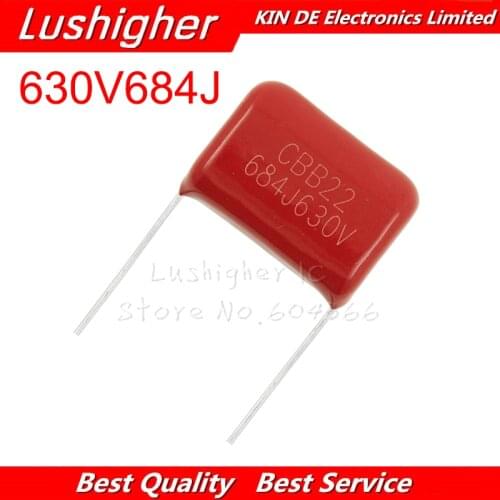 10PCS 630V684J 0.68UF Pitch 20MM 684 630V 684J 680nF 684J630V F CBB Polypropylene Film Capacitor