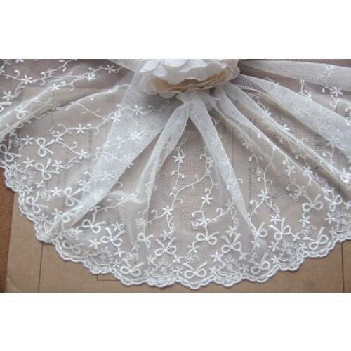 10Yards Handmade DIY Clothing Accessories Bows Shape Embroidery Fabric Curtains Sofa Lace Trim New Arrival
