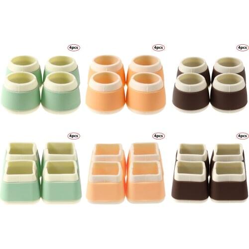 4 Anti Slip Feet Cups Silicone Legs Pads Table Chair Foot Plugs Leg Protectors Hardware Reusable Shock Mat Furniture Accessories