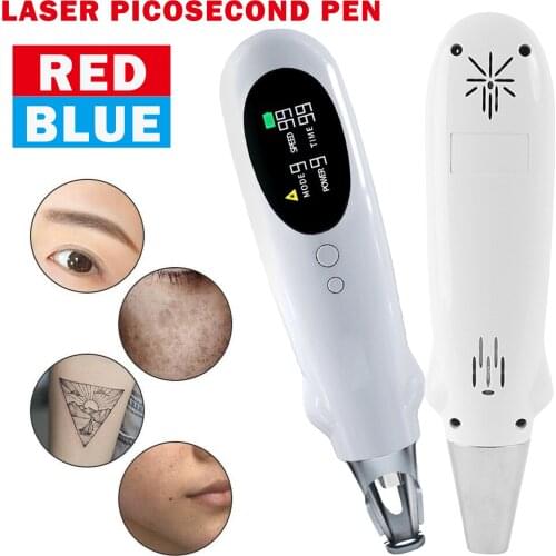 9 Levels+9 Mode Blue/Red Light Laser Tattoo Remover Therapy Dark Spot Color Tattoo Pigment Remove Body Tattoo Scar Laser Pen