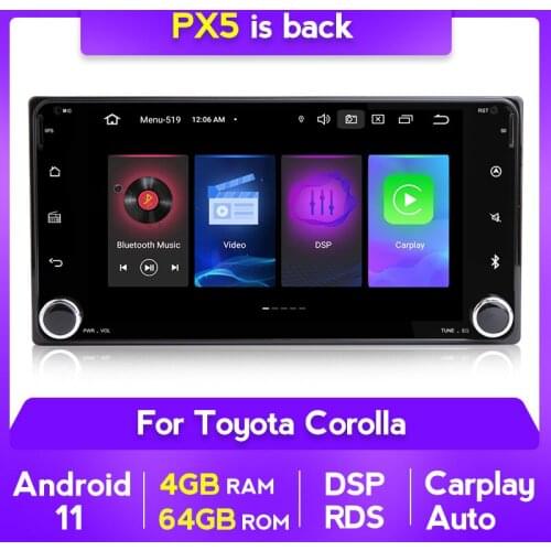 4+64G Android Car Radio 2 Din Multimedia Player Audio DVD Player For Toyota universal RAV4 COROLLA VIOS HILUX GPS Carplay AUTO