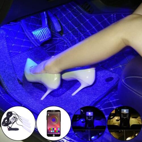 Car Atmosphere Light Foot Light USB/Cigarette Lighter Remote Control car Interior Decorative Ambient LED Lamp Strip Accessories