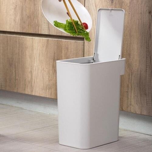 Large Size Narrow Trash Can Pressing Type Trash Bin Plastic Dustbin Kitchen Bathroom Garbage Bin Can Storage Box Waste Basket