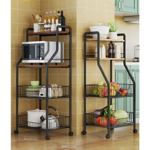 Large Capacity kitchen storage rack rust resistant floor multi-layer microwave oven oven kitchen supplies vegetable pot storage