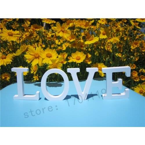 Artificial wood Wooden White Letters 8cm Alphabet ZAKKA wedding decoration Home Decoration imitation wood letter