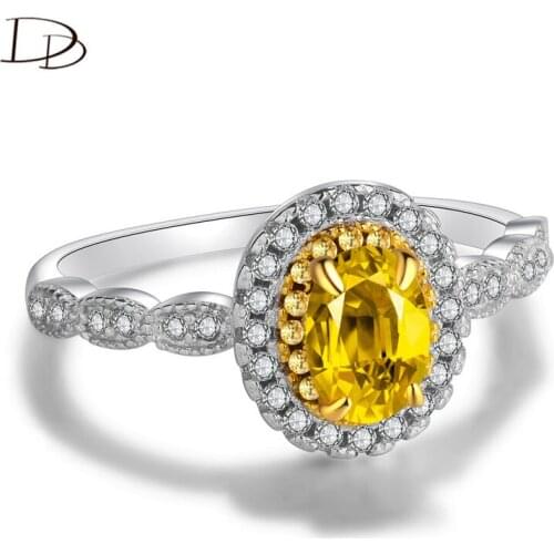 DODO Elegant Oval Yellow AAA Cubic Zircon Rings For Women silvery High Quality Wedding Rings Find Jewelry Jz231