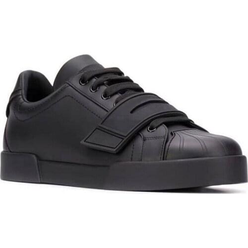 Women Shoes Luxurious Fashion Genuine Leather Designer Black White Unisex Sneakers Leisure Custom Made Belt Flats Trainer for Me