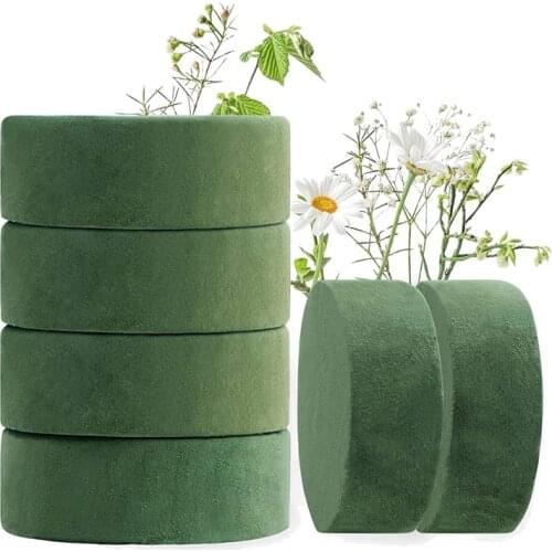HOT-6 Pcs Round Floral Foam Blocks,4.72 Inch Dry Floral Foam for Artificial Flowers,Craft Project,Wedding Party Decoration