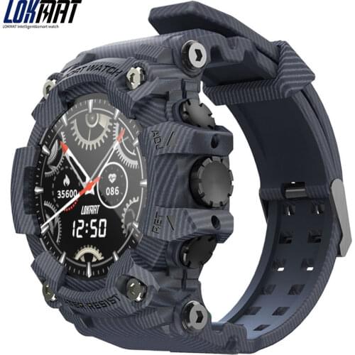 LOKMAT ATTACK Fitness Tracker Full Touch Screen Smart Watch Men Heart Rate Monitor Blood Pressure Smartwatch For Android ios