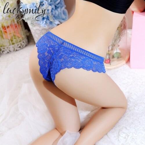 Luckymily Sexy Womens Underwear Lace Low Waist Panties Seamless Lingerie Women Transparent Ropa Interior Femenina Briefs Tangas