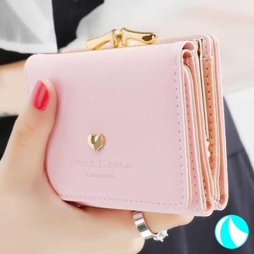 Small Women Wallet loving heart Short Womens Wallet Card Holder Girls Mini Woman Fashion Lady Coin Purse for Female Clutch Bag