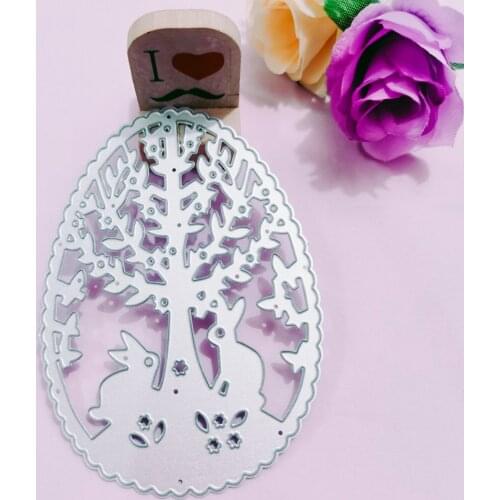 Easter Bunny tree Metal Cutting Dies for DIY Scrapbooking Album Paper Cards Decorative Crafts Embossing Die Cuts