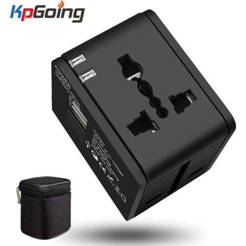 International Universal Dual USB Plug Socket Converter Multi-function Portable Travel Charger Power Adapter US UK EU AU Adapter