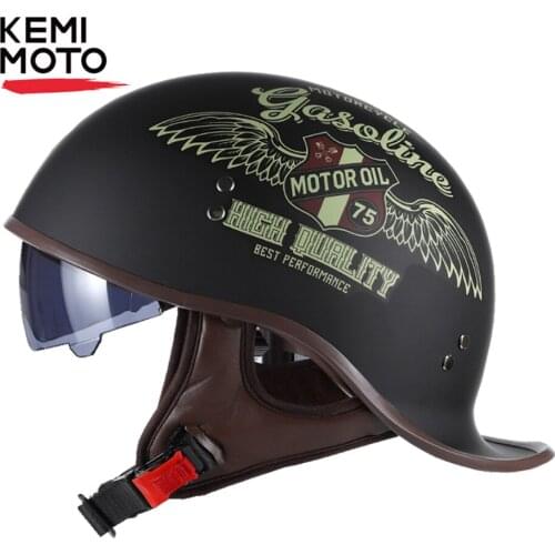 Motorcycle Helmet Half Retro Adult Motorbike Hat Cap Scooter Vintage Half Face Biker Motorbike Crash Moto Helmet Cruiser Chopper