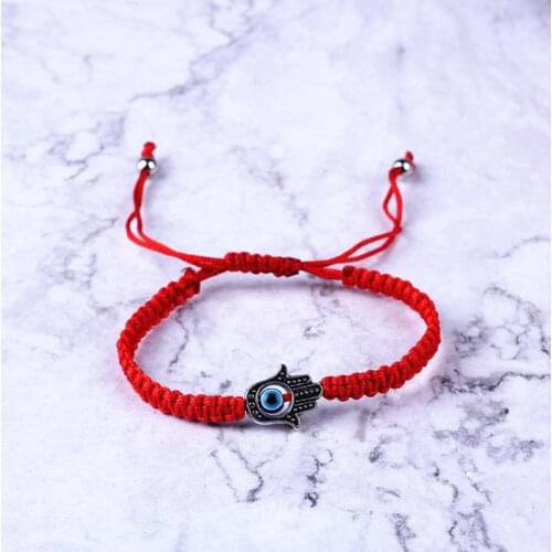 Turkish Evil Eye Protection Kabbalah Red String Bracelets Fatima Hand Jewelry