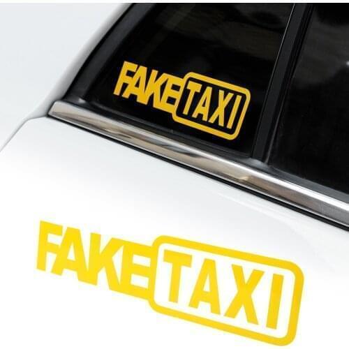FAKE TAXI Car Stickers Reflective Stickers Funny Window Vinyl Decals Car Styling Self Adhesive Emblem Car Stickers