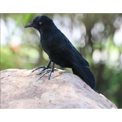New simulation small crow model foam&furs black bird toy gift about 18cm 3014