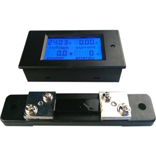 Peacefair PZEM-051 DC 6.5-100V 4in1 Digital Volt Meter LCD Motorcycle Voltage Current Power Energy Monitor With 50A Shunt