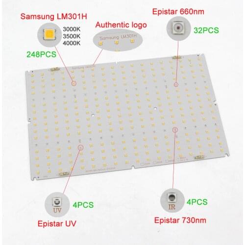 LM301H QB288 Quantum Tech V3 LED Board 3000K 3500K mix660nm UV IR board only,no driver, no heat sink