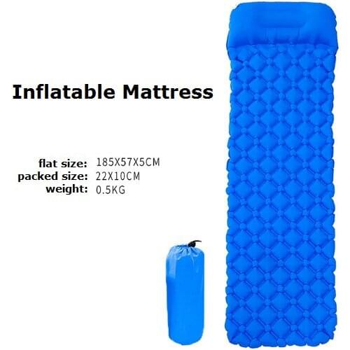 Portable Inflatable Mat Nylon TPU Camping Mat Sleeping Pad Lightweight Moistureproof Air Mattress