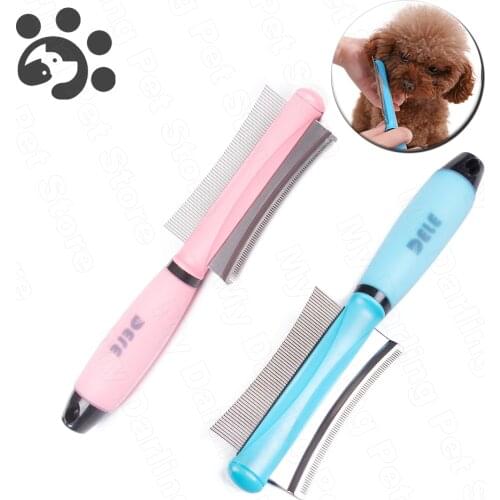 Pet Hair Comb for Cat Dog Hair Remover Double-sided Easy Deshedding Brush for Cat Grooming Tool for Long Small Hair Dog