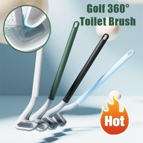 Bendable Toilet Brush Head Golf Brush Head Toilet Brush No Dead Corners Wall Mounted Long Handled Household Bathroom Toiletbrush