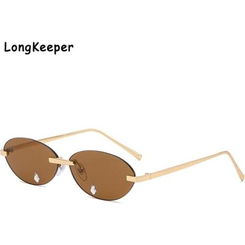 Gold Brown Sunglasses Women Oval Punk Eyeglasses Men Brand Designer Diamond Glasses Black Men Ladies Cat Eye Lentes De Sol Mujer