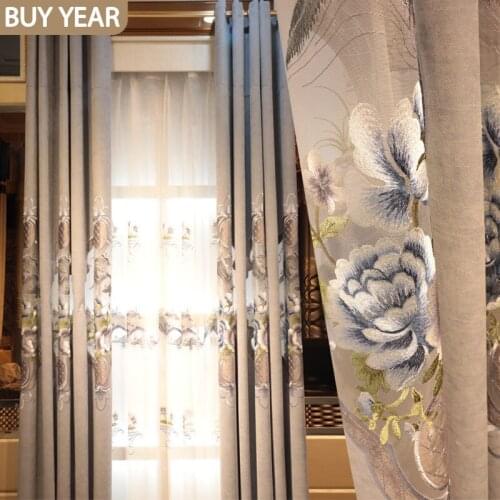 Modern Curtains for Living Dining Room Bedroom Luxury Villa Embroidered Curtains Tulle Curtains Window Curtains
