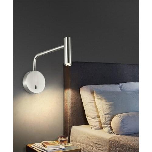 Nordic LED Wall Lamp with Switch 3W Spotligh Decoration Room Metal Wall Light Indoor Light Fixture For Home Bedroom Bedside lamp