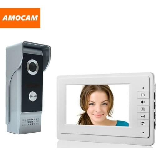 7`` Color Monitor Video Door Phone Intercom Doorbell System Kit Video Doorphone Speakerphone Aluminium alloy night vision Camera