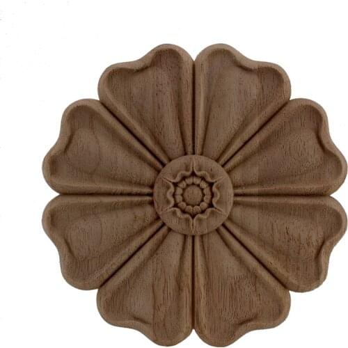 VZLX Wood Applique Carving European-style Furniture with Decorative Accessories Carved Door Heart Craft Decoration