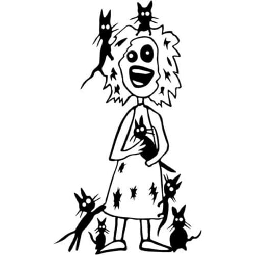 10*17.1CM CRAZY CAT LADY Vinyl Decal Funny Fashion Body Decoration Car Sticker Motorcycle Accessories C4-0450